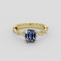 1.98 Ct. Purplish Blue Sapphire Ring, 10K Yellow Gold 1