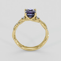 1.98 Ct. Purplish Blue Sapphire Ring, 10K Yellow Gold 3