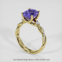3.58 Ct. Color Change Sapphire Ring, 10K Yellow Gold 2