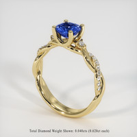 1.06 Ct. Blue Sapphire Ring, 10K Yellow Gold 2