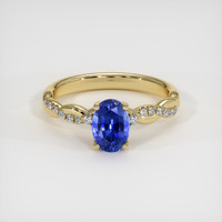 1.07 Ct. Blue Sapphire Ring, 10K Yellow Gold 1