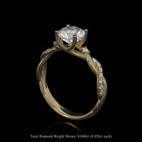 1.55 Ct. White Sapphire Ring, 10K Yellow Gold 2