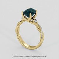2.52 Ct. Bluish Green Sapphire Ring, 10K Yellow Gold 2