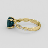 2.52 Ct. Bluish Green Sapphire Ring, 10K Yellow Gold 4