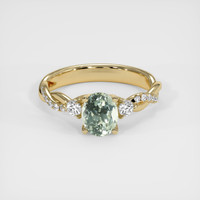 1.26 Ct. Green Sapphire Ring, 10K Yellow Gold 1