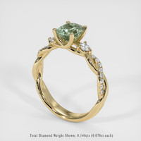 1.26 Ct. Green Sapphire Ring, 10K Yellow Gold 2