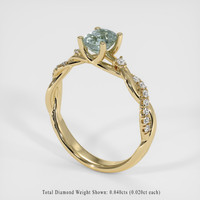 1.20 Ct. Green Sapphire Ring, 10K Yellow Gold 2