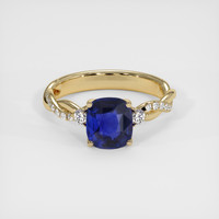 2.07 Ct. Blue Sapphire Ring, 14K Yellow Gold 1