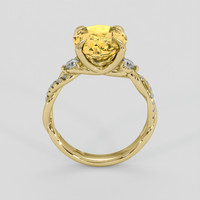 3.33 Ct. Yellow Citrine Ring, 14K Yellow Gold 3