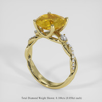 2.56 Ct. Yellow Citrine Ring, 14K Yellow Gold 2