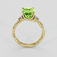 4.08 Ct. Green (Lime Green) Peridot Ring, 14K Yellow Gold 3