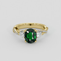 1.56 Ct. Tsavorite Garnet Ring, 14K Yellow Gold 1