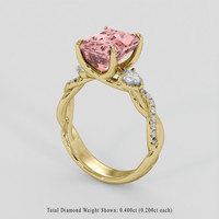 2.86 Ct. Pink Tourmaline Ring, 14K Yellow Gold 2