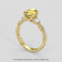 1.16 Ct. Yellow Citrine Ring, 14K Yellow Gold 2