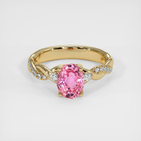 1.74 Ct. Padparadscha Sapphire Ring, 14K Yellow Gold 1