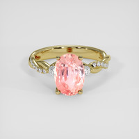 2.77 Ct. Padparadscha Sapphire Ring, 14K Yellow Gold 1