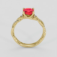 1.21 Ct. Padparadscha Sapphire Ring, 14K Yellow Gold 3