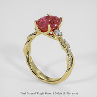 2.82 Ct. Padparadscha Sapphire Ring, 14K Yellow Gold 2