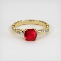 1.12 Ct. Ruby Ring, 14K Yellow Gold 1