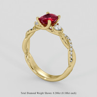 1.07 Ct. Ruby Ring, 14K Yellow Gold 2