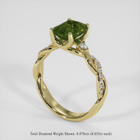 2.13 Ct. Green Sapphire Ring, 14K Yellow Gold 2