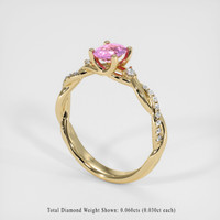1.03 Ct. Pink Sapphire Ring, 14K Yellow Gold 2