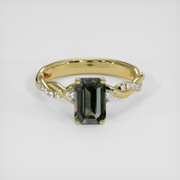2.06 Ct. Green Sapphire Ring, 14K Yellow Gold 1