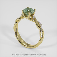 1.22 Ct. Green Sapphire Ring, 14K Yellow Gold 2