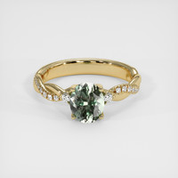 2.09 Ct. Green Sapphire Ring, 14K Yellow Gold 1