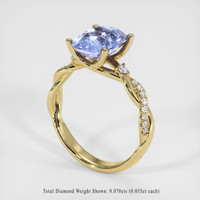 4.53 Ct. Blue Sapphire Ring, 14K Yellow Gold 2