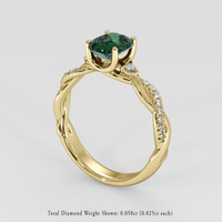 1.22 Ct. Green Sapphire Ring, 14K Yellow Gold 2