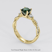 1.55 Ct. Bluish Green Sapphire Ring, 14K Yellow Gold 2
