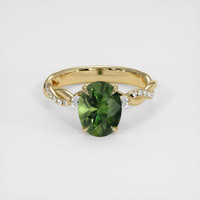 2.70 Ct. Green Sapphire Ring, 14K Yellow Gold 1