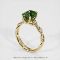 2.70 Ct. Green Sapphire Ring, 14K Yellow Gold 2