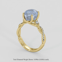 4.72 Ct. Grey Sapphire Ring, 14K Yellow Gold 2