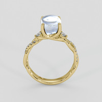 4.72 Ct. Grey Sapphire Ring, 14K Yellow Gold 3