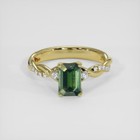 2.03 Ct. Green Sapphire Ring, 14K Yellow Gold 1