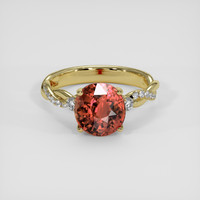 3.09 Ct. Padparadscha Sapphire Ring, 14K Yellow Gold 1