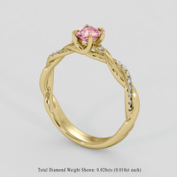 0.58 Ct. Padparadscha Sapphire Ring, 14K Yellow Gold 2