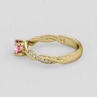 0.58 Ct. Padparadscha Sapphire Ring, 14K Yellow Gold 4