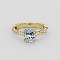 1.54 Ct. Greyish Blue Sapphire Ring, 14K Yellow Gold 1