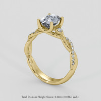 1.54 Ct. Greyish Blue Sapphire Ring, 14K Yellow Gold 2