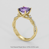 1.77 Ct. Purple Sapphire Ring, 14K Yellow Gold 2