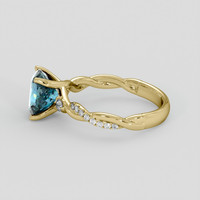 2.55 Ct. Greenish Blue Sapphire Ring, 14K Yellow Gold 4