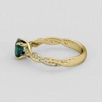 0.99 Ct. Bluish Green Sapphire Ring, 14K Yellow Gold 4