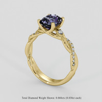 1.98 Ct. Purplish Blue Sapphire Ring, 14K Yellow Gold 2