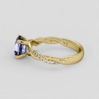 1.98 Ct. Purplish Blue Sapphire Ring, 14K Yellow Gold 4
