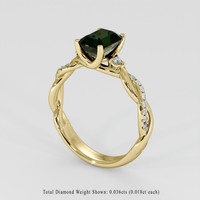 1.08 Ct. Bluish Green Sapphire Ring, 14K Yellow Gold 2