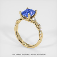 2.91 Ct. Blue Sapphire Ring, 14K Yellow Gold 2