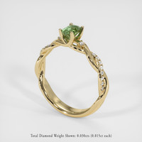 0.70 Ct. Yellowish Green Sapphire Ring, 14K Yellow Gold 2